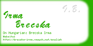 irma brecska business card